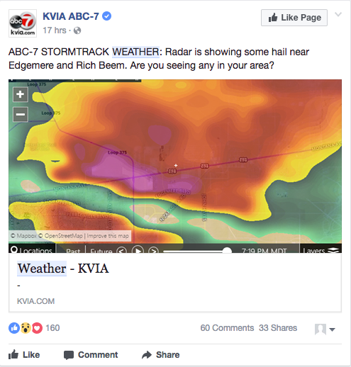 social sharing weather local station